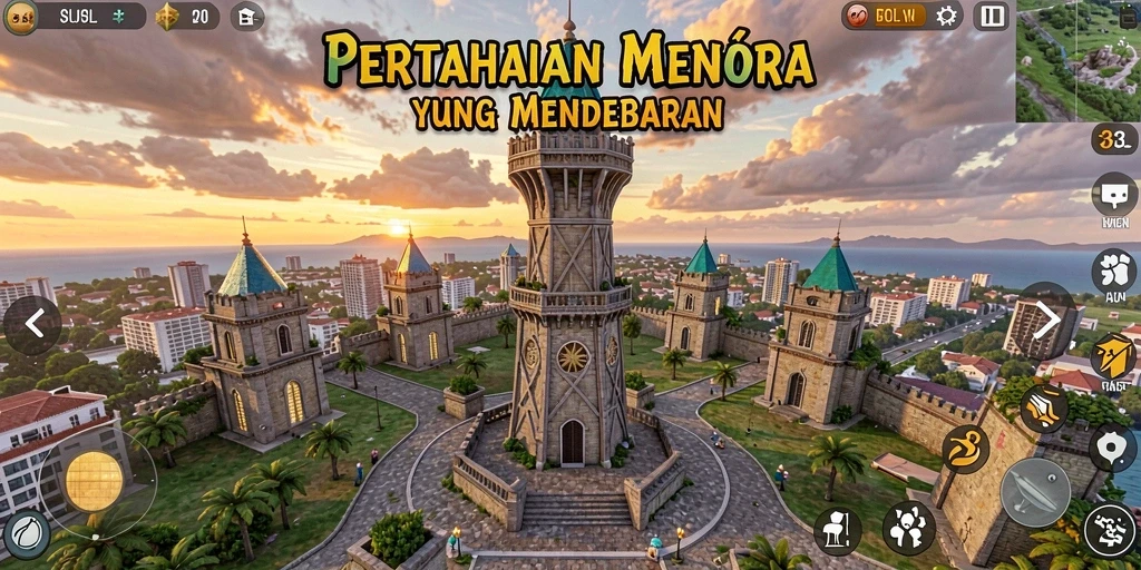 Tampilan seru gameplay Tower Defense di 33L.
