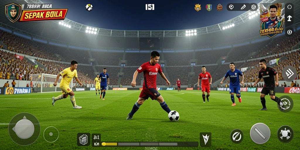 Tampilan gameplay 789RP dengan aksi sepak bola yang seru.