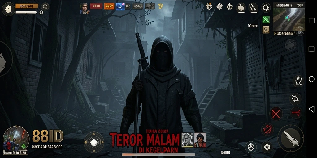Screenshot menunjukkan momen seram di dalam game 88ID.