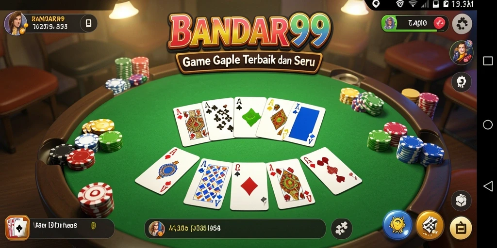Tampilan gameplay Gaple yang seru dan menarik di BANDAR99.