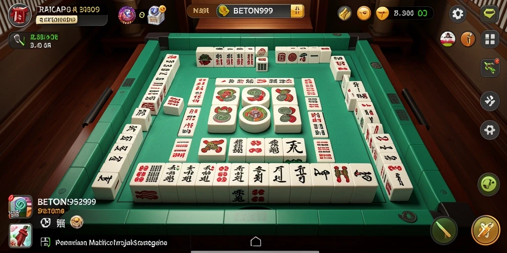 Tampilan gameplay Mahjong yang mendebarkan di BETON999.