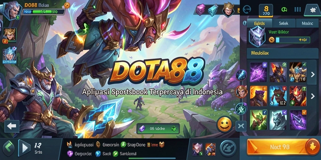 Tampilan antarmuka DOTA88 saat melakukan taruhan olahraga secara langsung.