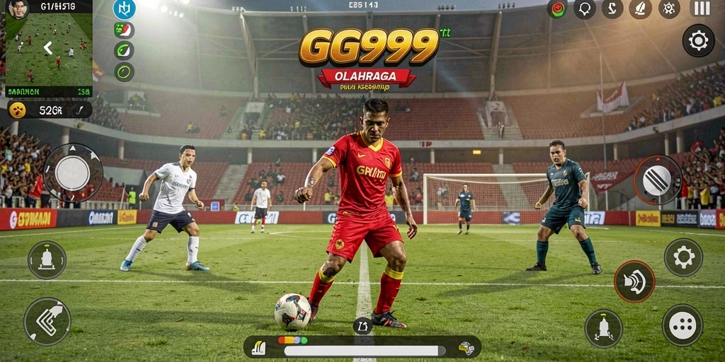 Tampilan gameplay GG999 yang seru di arena olahraga.