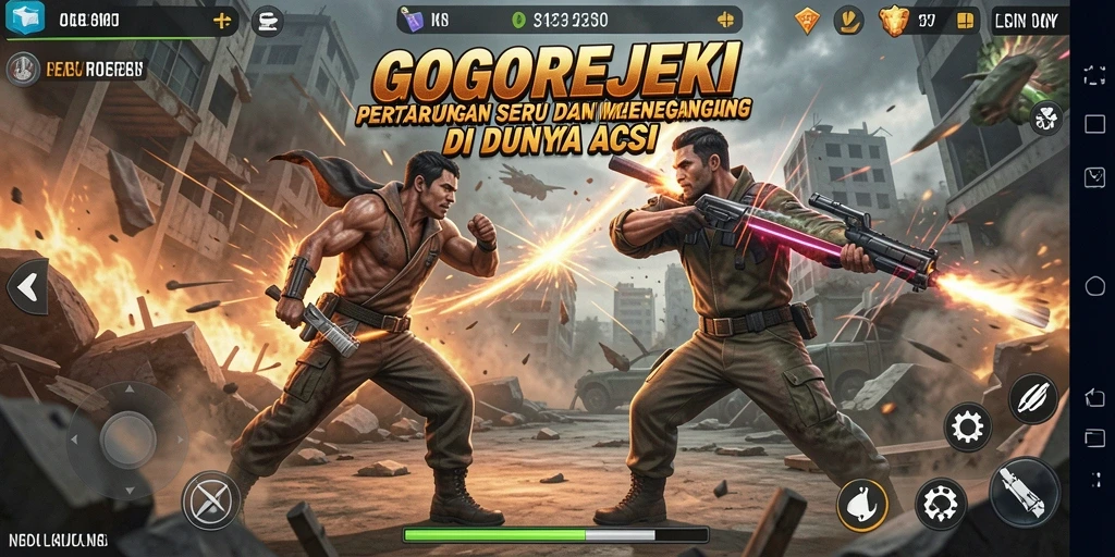 Screenshot gameplay GOGOREJEKI menampilkan aksi pertarungan yang mendebarkan.