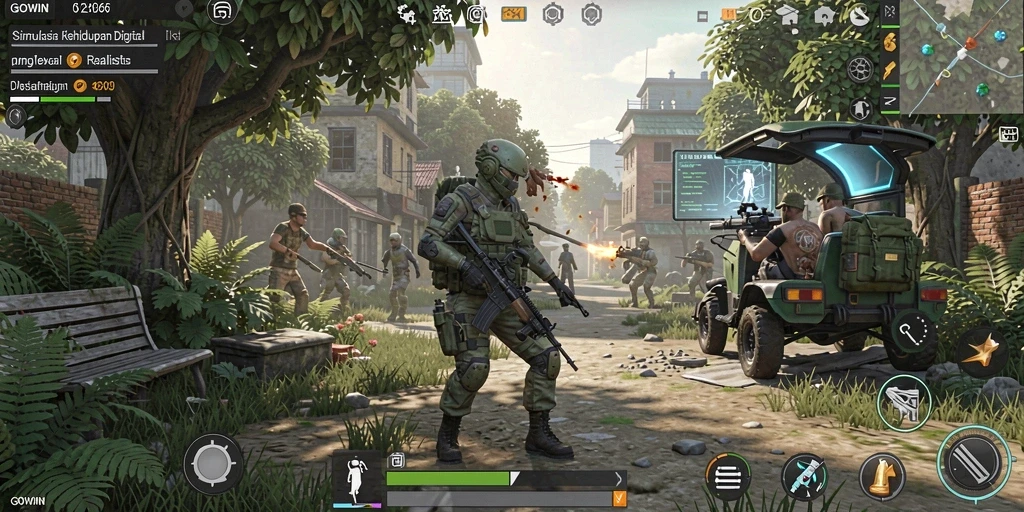 Tampilan gameplay menarik dari GOWIN yang penuh warna dan detail.