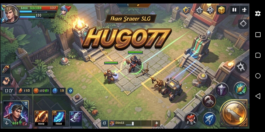 Tampilan gameplay HUGO77 yang menakjubkan dan strategis.