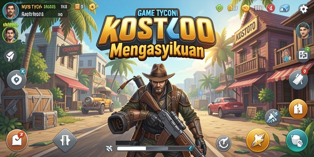 Screenshot utama KOSTOTO menampilkan gameplay Tycoon yang menarik dan interaktif.