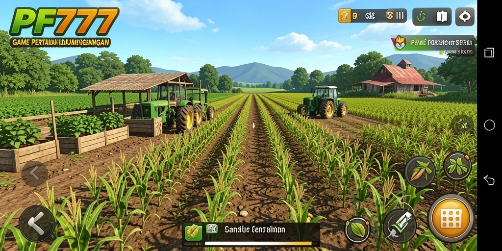 Gameplay PF777 yang menarik dengan pertanian berbagai jenis tanaman.
